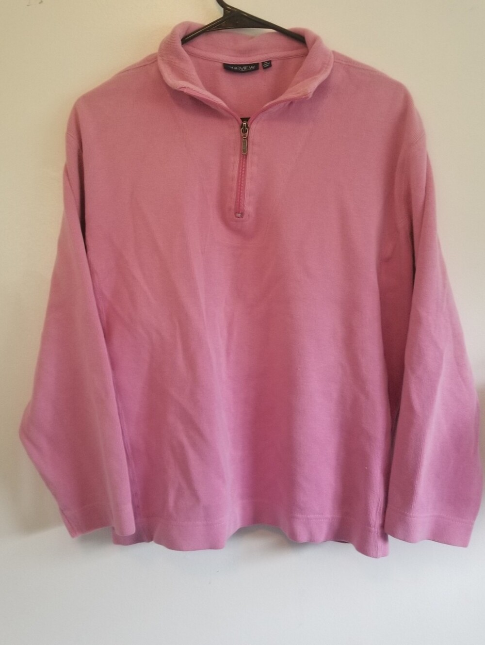 Preview International Pink 1/4 Zip Pullover Sweater XL Made in Israel Vintage